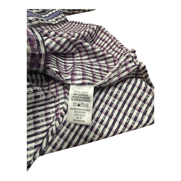 Robert Graham Shirt Medium Flip Sleeve EUC Purple, Lilac - Picture 9 of 10